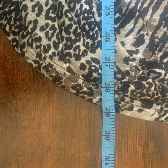 Miss Etam Brown Animal Print Long Sleeve Mini Dress/Top Size Small - Picture 10 of 10